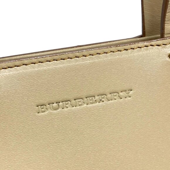 Auth Burberry Light Brown Brown Bordeaux Leather Suede Handbag - Picture 12 of 16